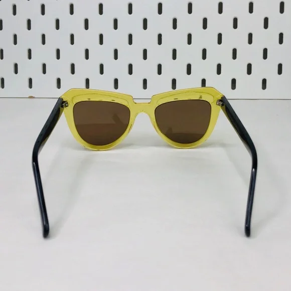 KOMONO Stella Cider Black Cat Eye Sunglasses Yellow Frame UV400 NEW KOMONO Sunglasses Stella Cider Black Yellow NEW cat eye  main image 4